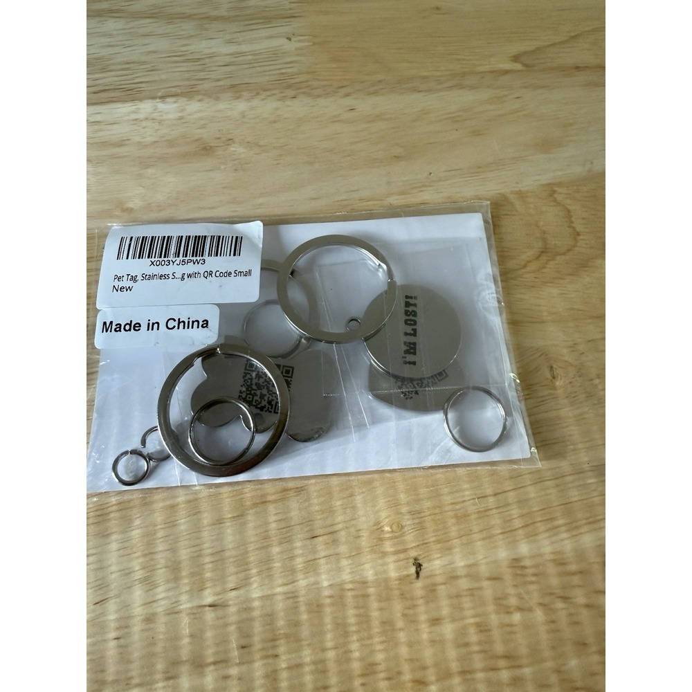 Pet Tag "I'm Lost" With QR Code Includes 3